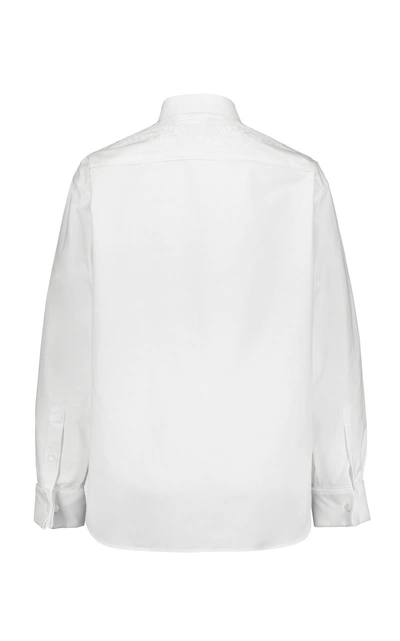 Shop Burberry Altamira Cotton-poplin Shirt In White