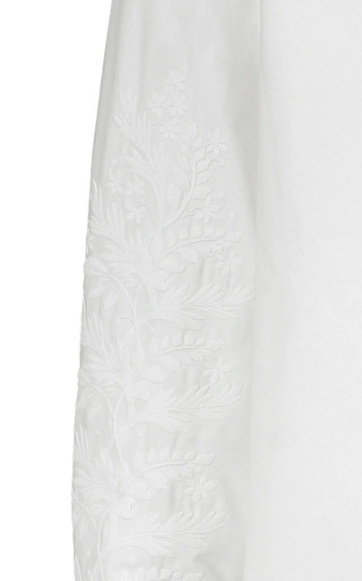 Shop Burberry Altamira Cotton-poplin Shirt In White