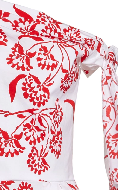 Shop Carolina Herrera Asymmetrical A-line Dress In Floral