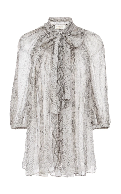 Shop Zimmermann Corsage Fluted Blouse In Python