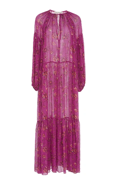 Shop Ulla Johnson Abelia Silk-blend Dress In Floral