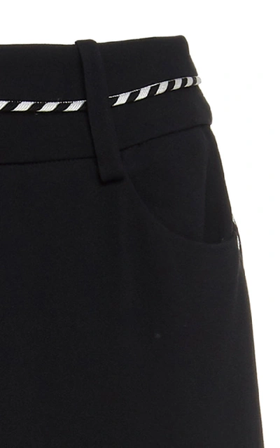 Shop Peter Pilotto Corded Crepe Wide-leg Culottes In Black