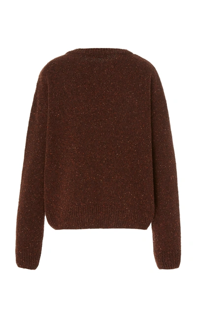 Shop Alexa Chung Intarsia Knit Wool Blend Sweater In Brown