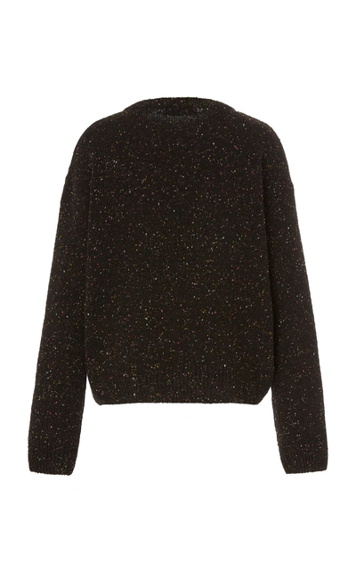 Shop Alexa Chung Intarsia Knit Wool Blend Sweater In Black