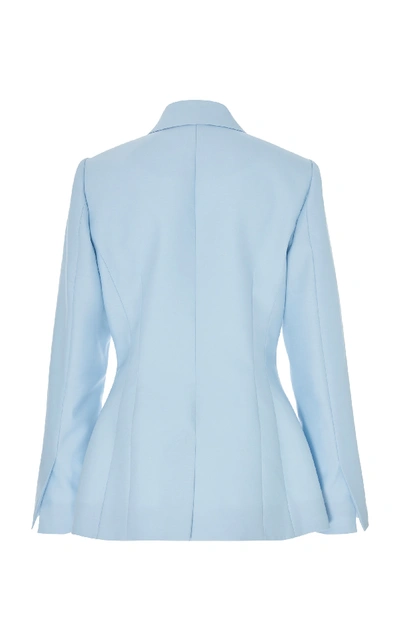 Shop Partow Theron Wool-silk Jacket In Blue