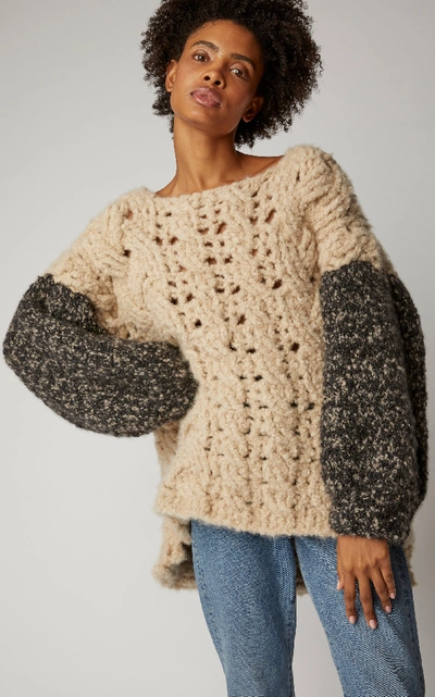 Shop Tuinch Exclusive Cable-knit Cashmere Sweater In Brown