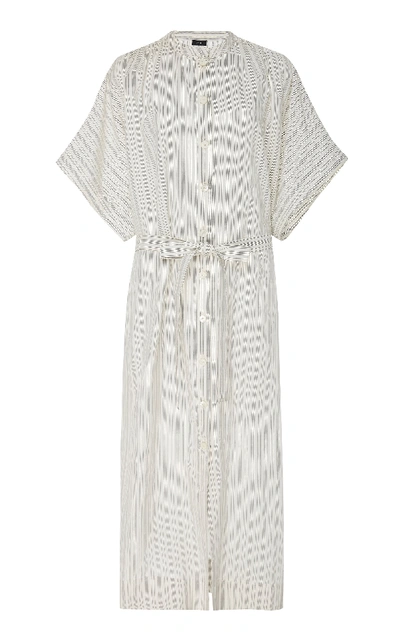 Shop Joseph Jasper Striped Cotton-poplin Midi Dress