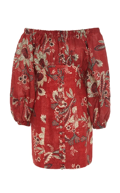 Shop Zimmermann Juno Cotton Off-the-shoulder Dress In Floral