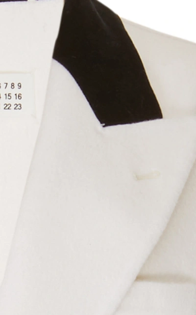 Shop Maison Margiela Cape Wool-blend Midi Coat In White
