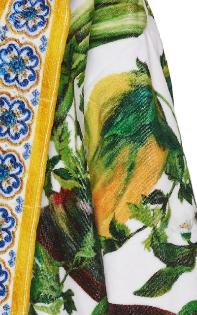 Shop Dolce & Gabbana Pepper-print Satin Bathrobe In Floral