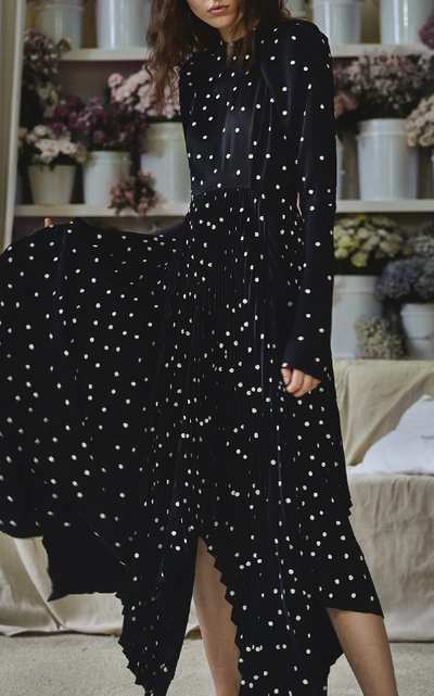 Shop Khaite Greta Dot Dress In Black