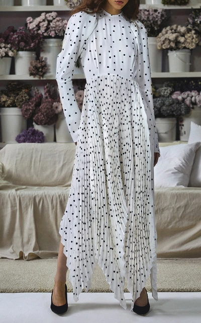 Shop Khaite Greta Dot Dress In White
