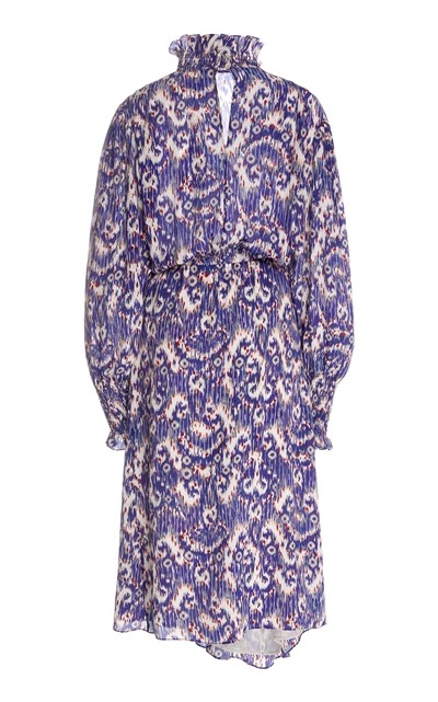 Shop Isabel Marant Étoile Yescott Ruffled Printed Silk-voile Dress In Blue