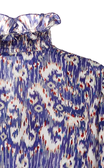 Shop Isabel Marant Étoile Yescott Ruffled Printed Silk-voile Dress In Blue