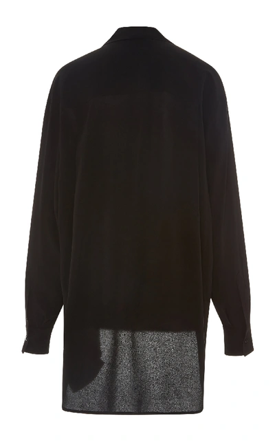 Shop Givenchy Scarf Neck Silk Georgette Shirt In Black
