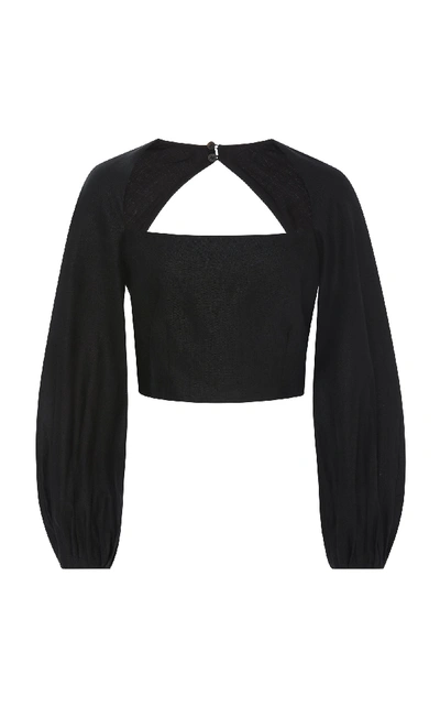 Shop Mara Hoffman Moon Puff Sleeve Top In Black