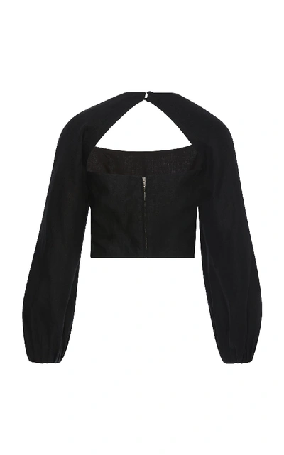 Shop Mara Hoffman Moon Puff Sleeve Top In Black