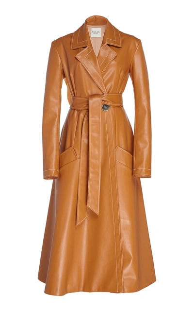 Shop A.w.a.k.e. Faux Leather Trench In Neutral