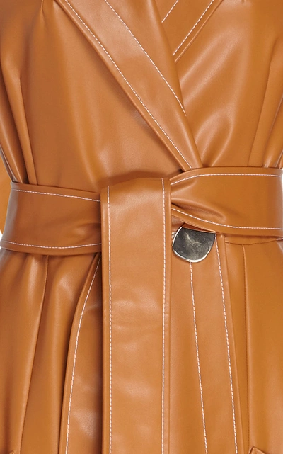 Shop A.w.a.k.e. Faux Leather Trench In Neutral