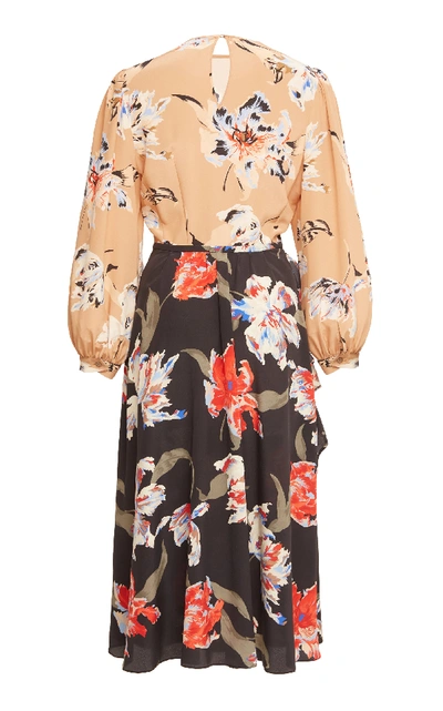 Shop Rochas Onda Floral-print Silk Dress