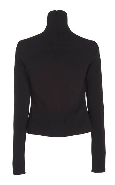 Shop A.w.a.k.e. Cutout Crepe Turtleneck In Black