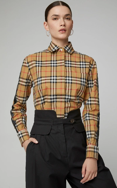 Shop Burberry Saoirse Checked Cotton-poplin Shirt In Plaid