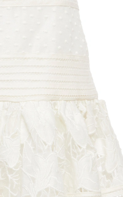 Shop Zimmermann Corsage Embellished Mini Skirt In White