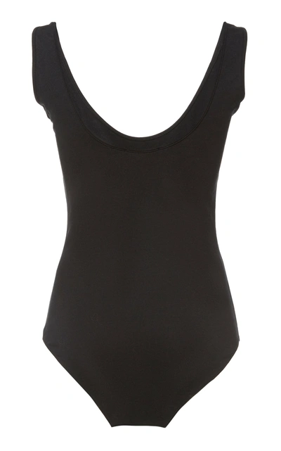 Shop Balmain Cotton-jersey Logo Bodysuit In Black