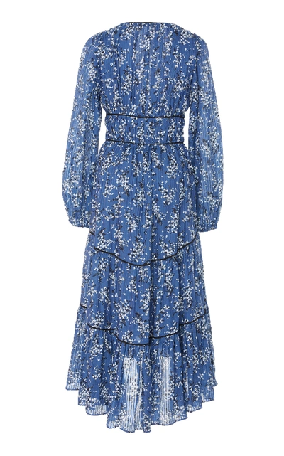 Shop Ulla Johnson Joan Cotton-silk Dress In Blue