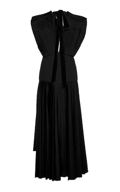 Shop Khaite Theodora Pleated Dress In Black