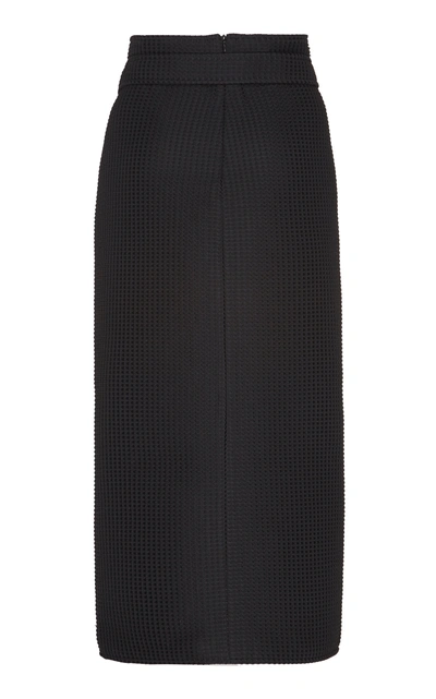 Shop A.w.a.k.e. Button-detailed Faille Pencil Skirt In Black