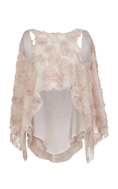 Shop Maticevski Daydream Embroidered Lace Top In Pink
