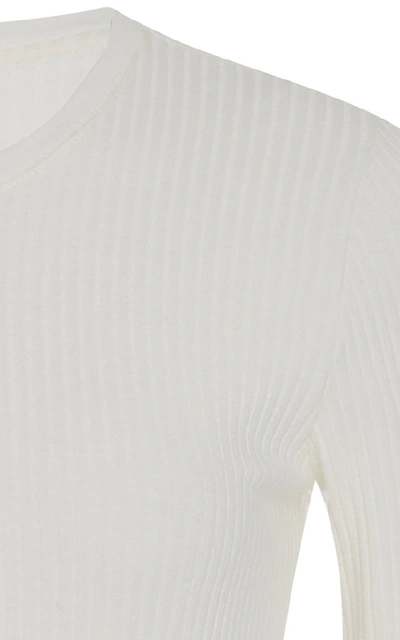 Shop Atm Anthony Thomas Melillo Ribbed Stretch-micro Modal Henley Top In White