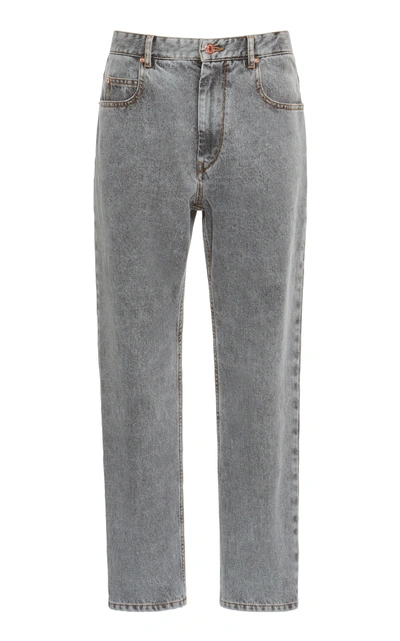 Shop Isabel Marant Étoile Neaj Cotton Jeans In Grey