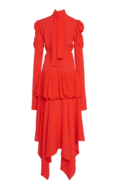 Shop Materiel Draped Belted Dress In Red
