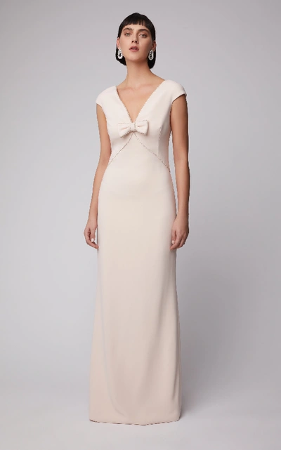 Shop Elizabeth Kennedy Pearl-trim Gown In Pink