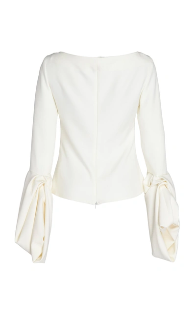 Shop A.w.a.k.e. Fitted Puff Crepe Top In White