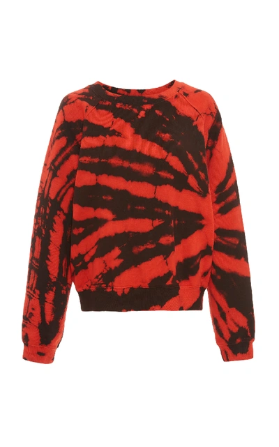 Shop Proenza Schouler Tie-dye Cotton-jersey Sweatshirt In Red