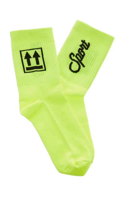 Shop Off-white Medium Sport Socks In Yellow