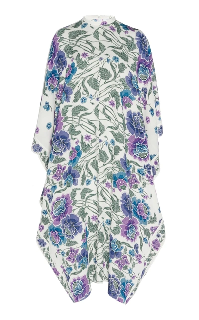 Shop Andrew Gn Silk Printed Dress In Floral