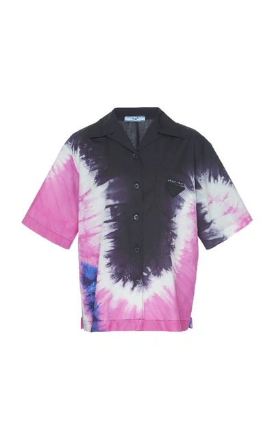 Shop Prada Tie-dye Cotton Shirt In Multi