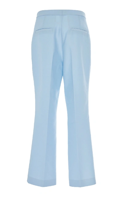 Shop Partow Hadley Wool-silk Cropped Pants In Blue