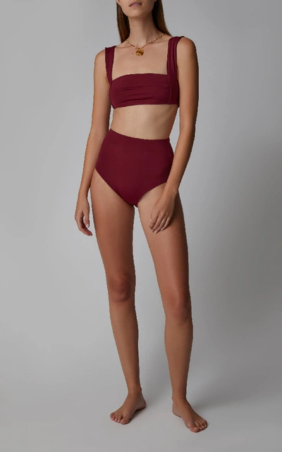 Shop Haight Amanda Thick Strap Bikini Set In Burgundy