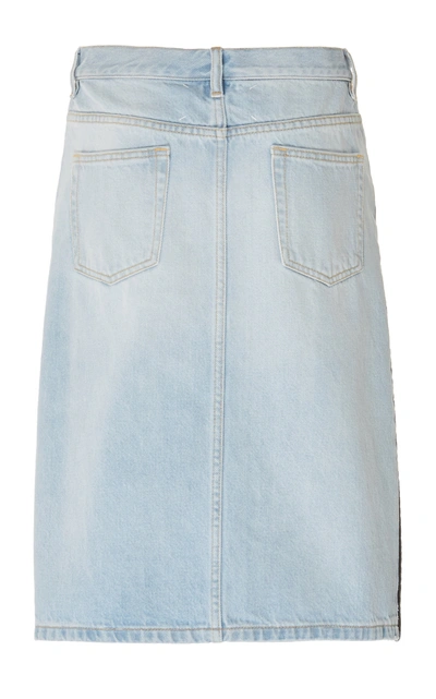 Shop Maison Margiela Two-tone Denim Skirt In Blue