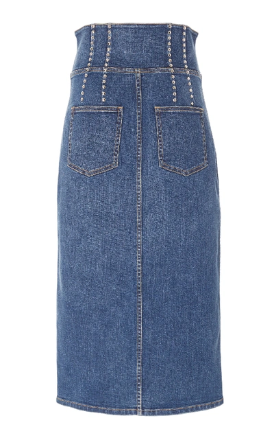 Shop Current Elliott The Trilby Pencil Skirt In Blue
