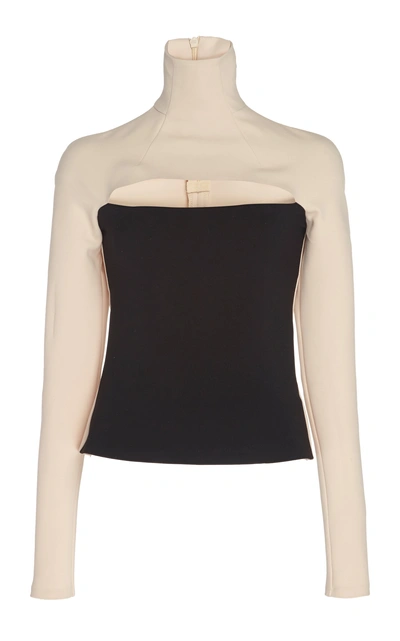 Shop A.w.a.k.e. Cutout Turtleneck In Neutral