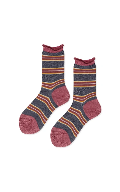 Shop Hansel From Basel Set-of-three Unique Printed Cotton-blend Crew Socks In Multi