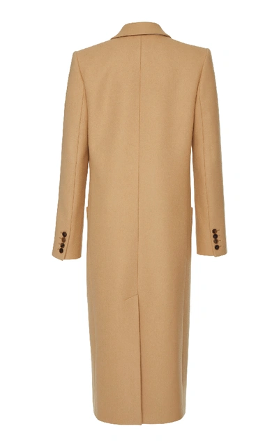 Shop Givenchy Double-breasted Wool-felt Maxi Coat In Neutral