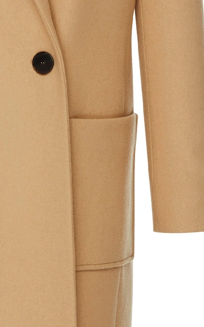 Shop Givenchy Double-breasted Wool-felt Maxi Coat In Neutral