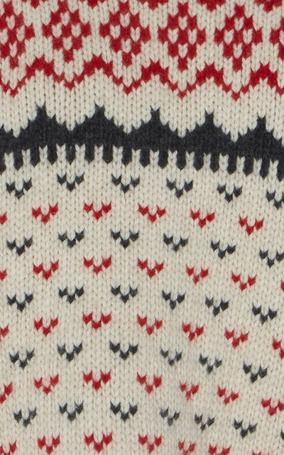 Shop Alanui Fair Isle Wool Sweater In White